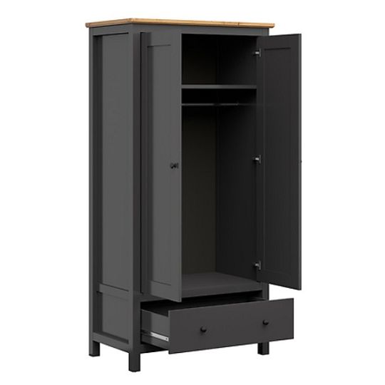 HESEN šatní skříň SZF2D1S/20/10, grafit/dub artisan