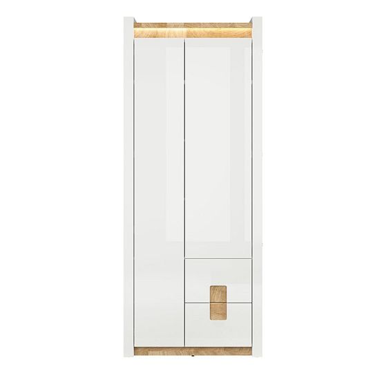 ALAMEDA skříň REG2D2S, bílý lesk/dub westminster