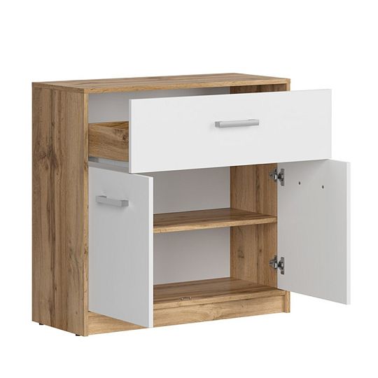 MATOS komoda KOM2D1S, dub wotan/bílá mat