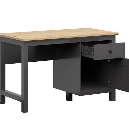 HESEN psací stůl BIU1D1S, grafit/dub artisan