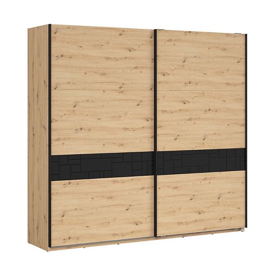 PONT šatní skříň SZF/240, dub artisan/černý mat