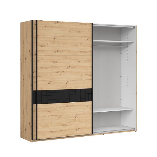 PONT šatní skříň SZF/240, dub artisan/černý mat