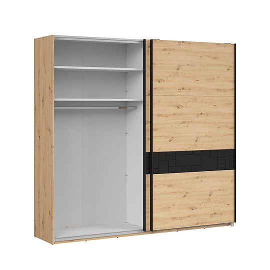 PONT šatní skříň SZF/240, dub artisan/černý mat