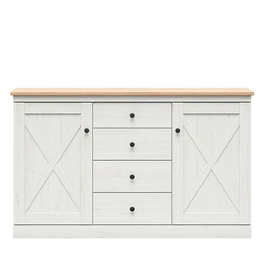 FRIJA komoda KOM2D4S, borovice bílá andersen/dub artisan