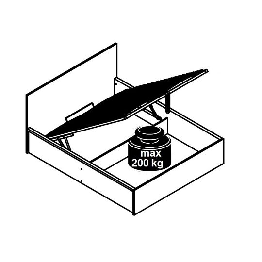 FRIJA postel 160 cm + rošt, borovice bílá andersen/dub artisan