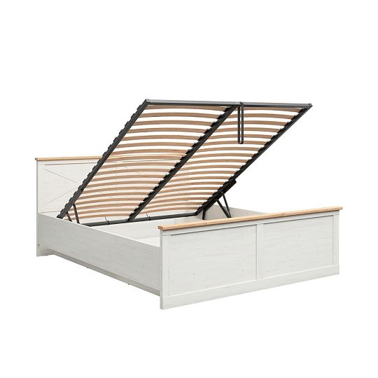 FRIJA postel 180 cm + rošt, borovice bílá andersen/dub artisan