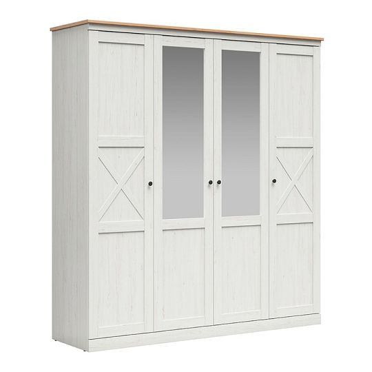 FRIJA šatní skříň SZF2D2M, borovice bílá andersen/dub artisan