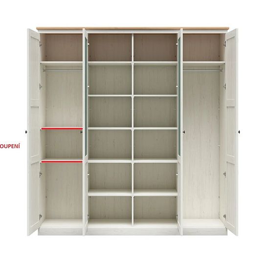 FRIJA šatní skříň SZF2D2M, borovice bílá andersen/dub artisan