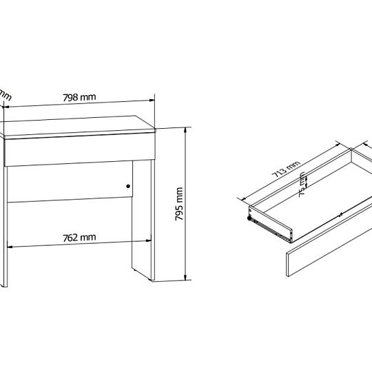 TETRIX toaletní stolek TOL1S, dub sonoma