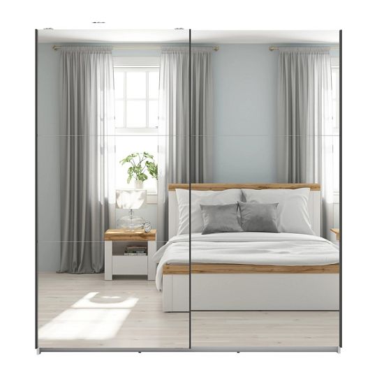 TETRIX šatní skříň SZF/183/2M, bílý lesk