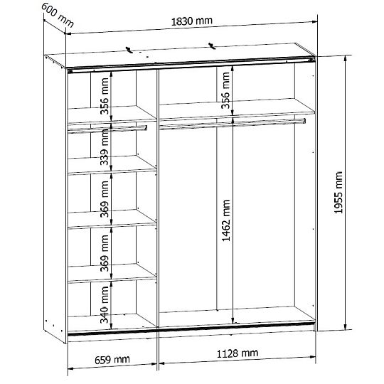 TETRIX šatní skříň SZF/183, dub wotan