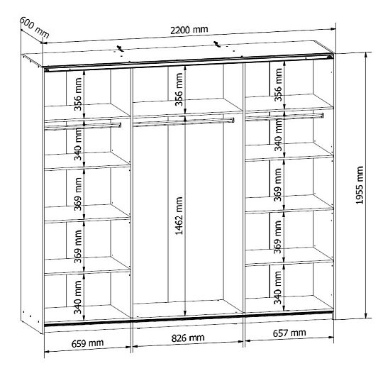 TETRIX šatní skříň SZF/220, dub wotan