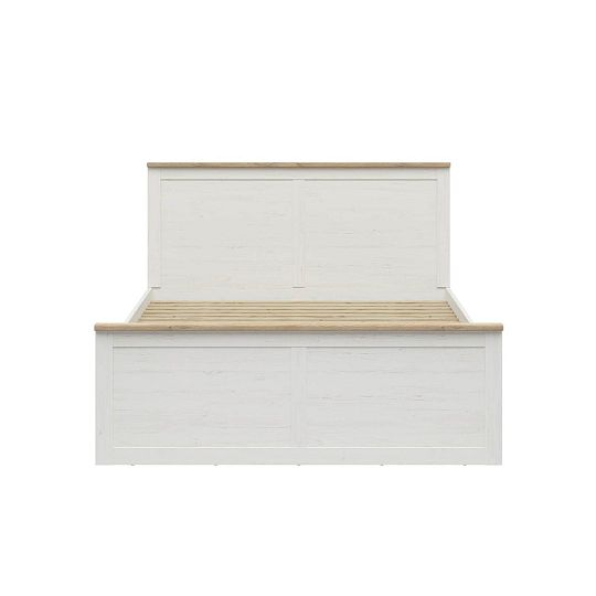 LOKSA postel 160 cm, bez roštu a matrace, borovice bílá anderson