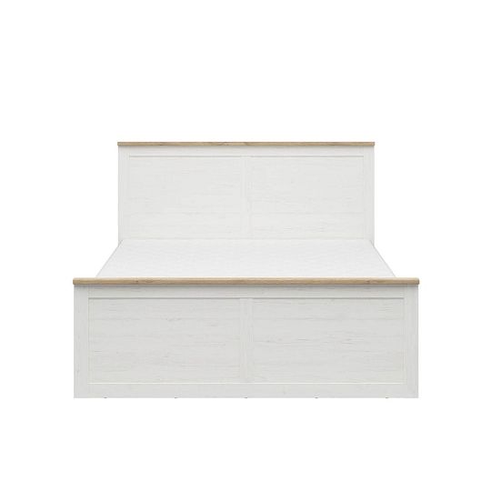 LOKSA postel 160 cm, bez roštu a matrace, borovice bílá anderson