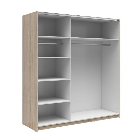 TETRIX šatní skříň SZF/183, dub sonoma/bílý lesk