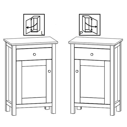 HESEN komoda KOM1D1S/10/7, modřín sibiu světlý/borovice larico