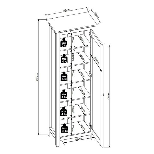 HESEN policová skříň REG1D/20/7, grafit/dub artisan