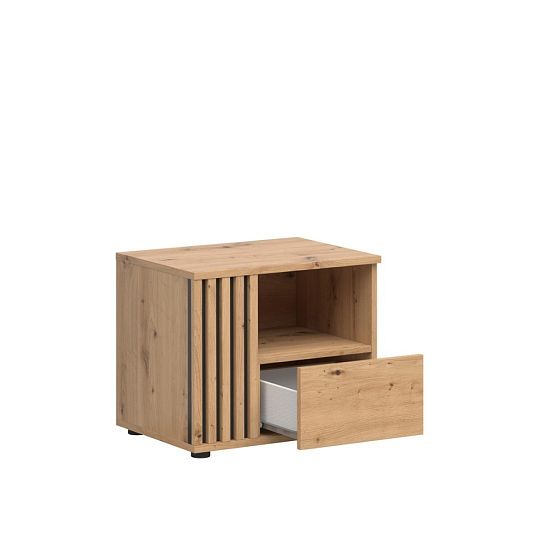 VABRES noční stolek KOM1S/L, levá, dub artisan/černá