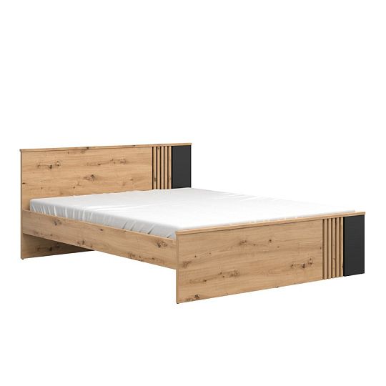 VABRES postel 160 cm, korpus, dub artisan/černá