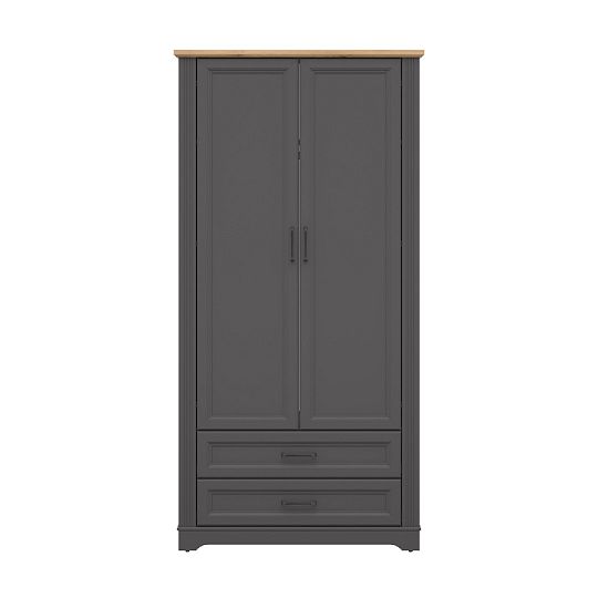 TOLMIN šatní skříň SZF2D2S, grafit/dub artisan