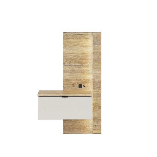 GLAMOUR noční stolek KOM1S/L + LED, levá, kašmír/dub mauvella