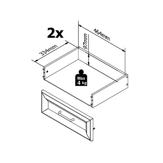 TOLMIN vysoká komoda REG1D2S/68, grafit/dub artisan