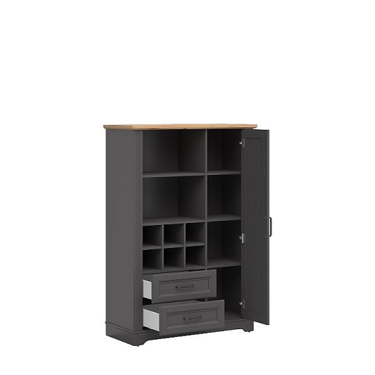 TOLMIN regál REG1D2S, grafit/dub artisan