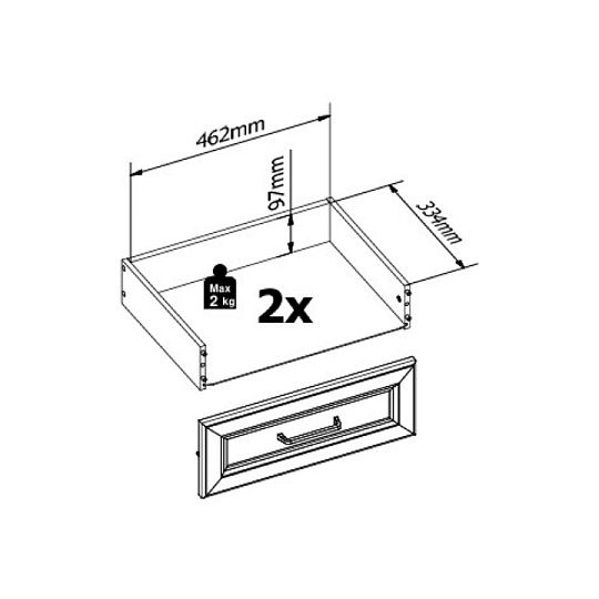 TOLMIN regál REG1D2S, grafit/dub artisan