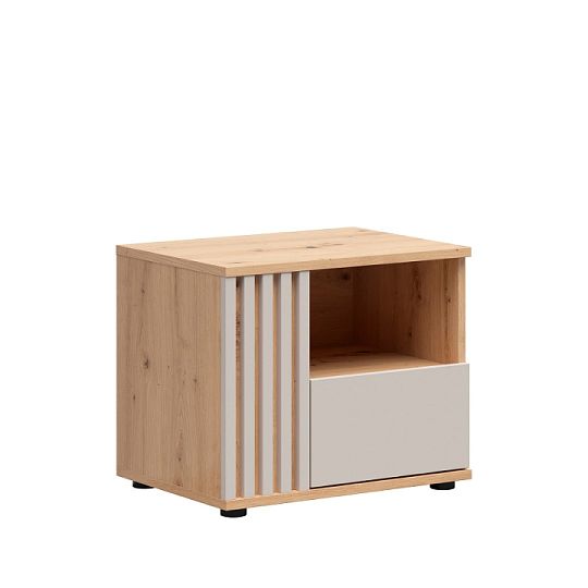 BREVAS noční stolek KOM1S/L, levá, dub artisan/kašmír