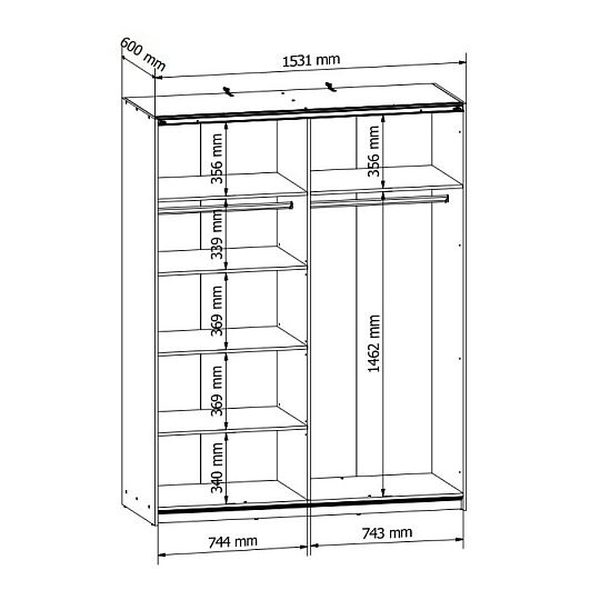 TETRIX šatní skříň SZF/153, kašmír