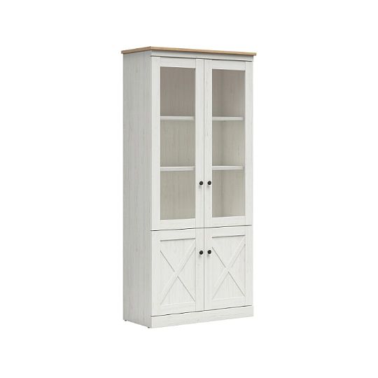 FRIJA vitrína REG2W2D, borovice bílá andersen/dub artisan