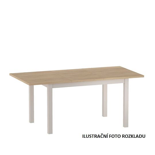 MAREN jídelní stůl 130/90, dub wotan/bílá