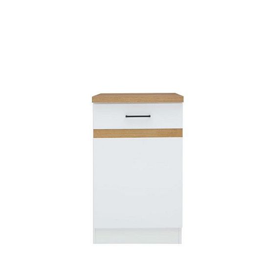 JUNONA skříňka D1D/50/82 L, bílá/bílý lesk