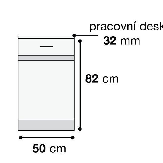 JUNONA skříňka D1D/50/82 L, bílá/bílý lesk