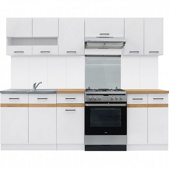 Kuchyň Junona Modul 240, Bílá/Bílý lesk