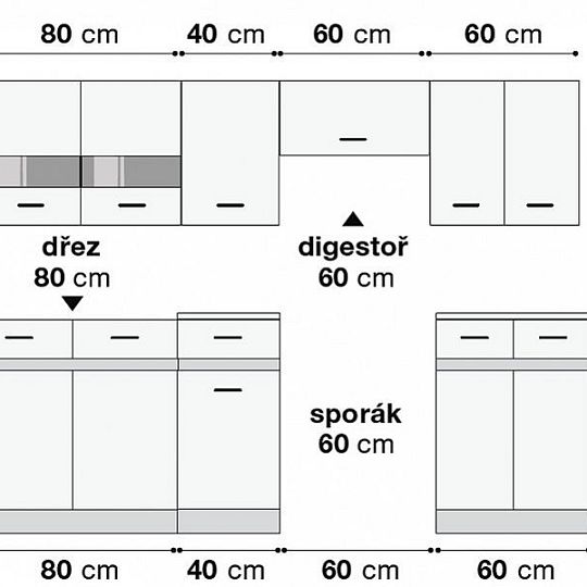 Kuchyň Junona Modul 240, Bílá/Bílý lesk