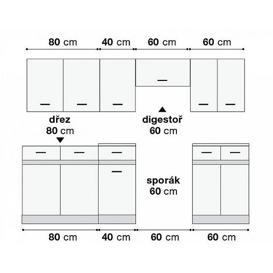 Kuchyň JUNONA 240 cm, wenge/dub sonoma/wenge, s prac. deskou