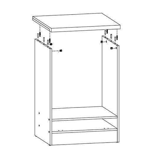 Junona pracovní deska pro skříňku na troubu, 60 cm, břidlice černozlatá
