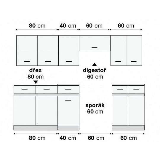 Kuchyň JUNONA RAMKA 240 cm, bez pracovní desky, bílá