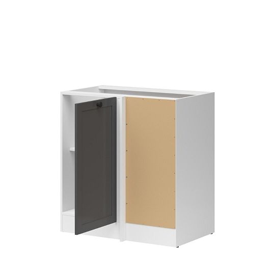 JUNONA RAMKA rohová skříňka 100 cm, pravá, bílá/grafit