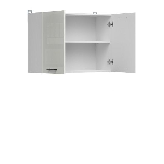 Junona Tafla horní skříňka 80 cm, šedý lesk/bílá