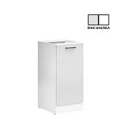 JUNONA TAFLA skříňka 40 cm, pravá, šedý lesk/bílá