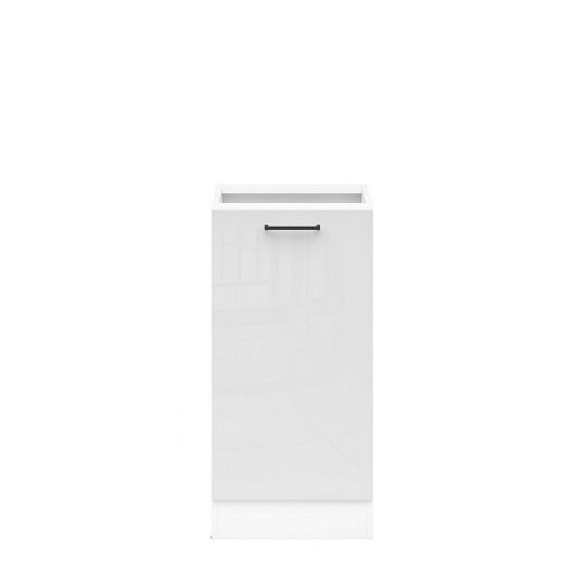 JUNONA TAFLA skříňka 40 cm, pravá, šedý lesk/bílá