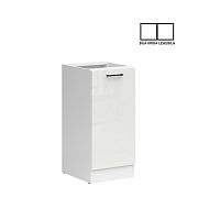 JUNONA TAFLA skříňka 40 cm, pravá, bílá/bílá křída lesk