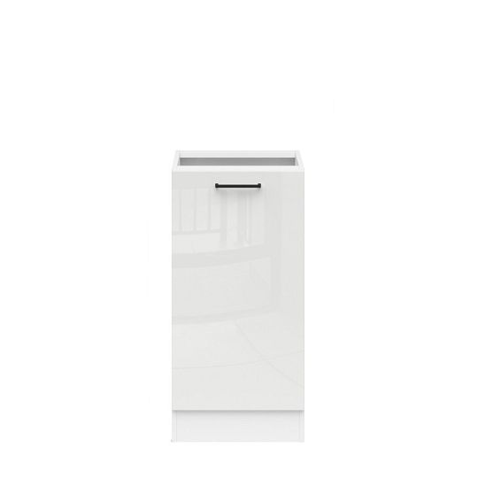 JUNONA TAFLA skříňka 40 cm, pravá, bílá/bílá křída lesk