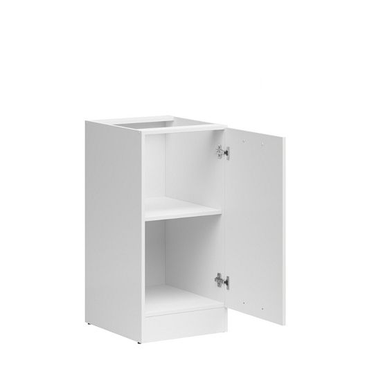 JUNONA TAFLA skříňka 40 cm, pravá, bílá/bílá křída lesk