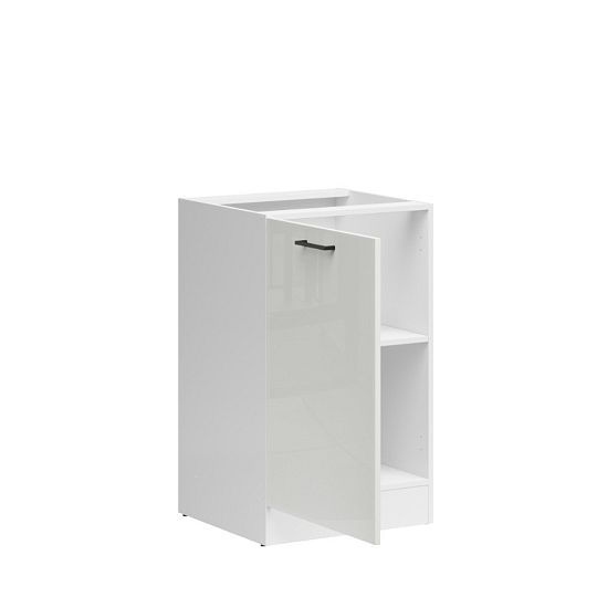 JUNONA TAFLA skříňka 50 cm, levá, bílá/bílá křída lesk