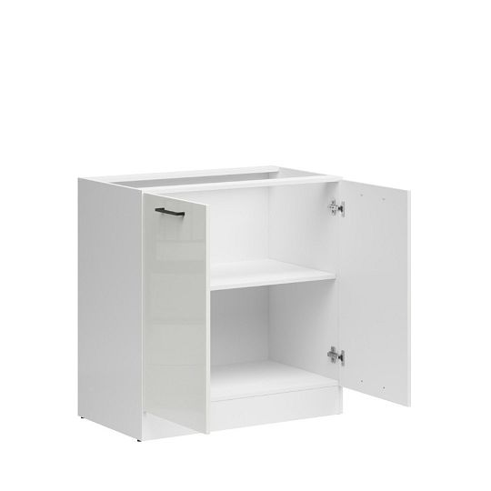 JUNONA TAFLA skříňka 80 cm, bílá/bílá křída lesk