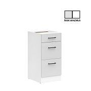 JUNONA TAFLA skříňka 40 cm, šedý lesk/bílá