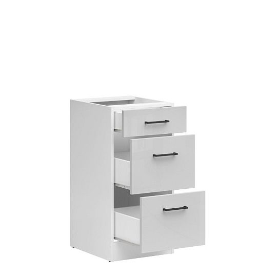 JUNONA TAFLA skříňka 40 cm, šedý lesk/bílá